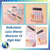DSM Cute Macaron Color Calculator 12 Digit Color Function Calculator Mechanical Calculator Colorful 