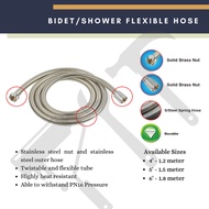 Stainless Steel Bidet Hose | Flexible Hose Bathroom Bidet Spray Hose | 双扣白钢软喉