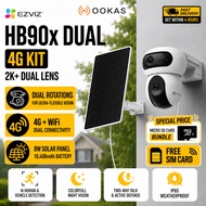 EZVIZ HB90X 4MP+4MP Dual Lens 4G Solar CCTV | Outdoor Security Camera | SIM Card Support | WiFi/4G S