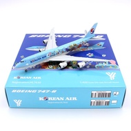 YY Wings Korean Airlines Boeing B747-8F HL7629 HL7630 Alloy Airplane Model 1/400