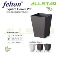 Felton Square Pot FBL 2453 Flower Plant Plastic Modern Design Home Garden Indoor Outdoor Pasu Bunga