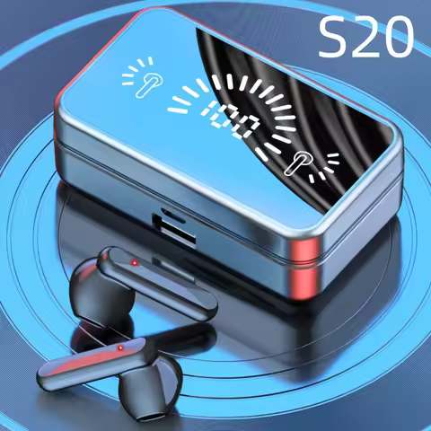 S20 Audifonos Bluetooth V5.2 Gaming In-ear Headphones Earphone Mirror Wireless Headsets Digital Disp