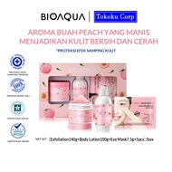 【BPOM】BIOAQUA Peach Body Care Series Set With Body Scrub/Body Lotion Eye Mask