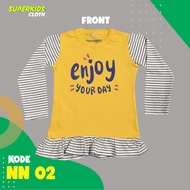 GIRLS' CLOTHES / GIRLS' T-SHIRTS / GIRLS' CLOTHES GIRLS' T-SHIRTS LONG-SLEEVED STRIP ENJOY YOUR DAY 