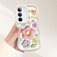 Realme C75 C75X 4G Flower Pattern Phone Case Soft Silicone Protective Case Simple Style Macaron Colo