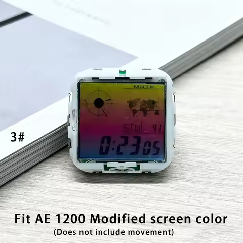 2PCS AE-1200 For Casio Small Square AE1200 AE1300 1400 Dial Modification Kit 3299 Movement Color Sti