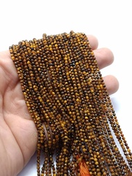 หินตาเสือ Tiger Eye หินแท้ธรรมชาติ 1 เส้น ขนาด 2.2มม. Natural Tiny Faceted Rondelle Seed Beads