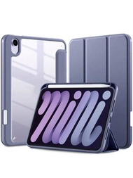 Ipad Mini 6 /ipad Mini 6th Generation Case 2021 8.3吋配筆套,混合式薄型透明背殼設計,可自動喚醒/休眠,適用於兒童使用