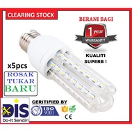 U SHAPE CORN LED BULB x5pcs* 9W * WARM WHITE * READY STOCK*