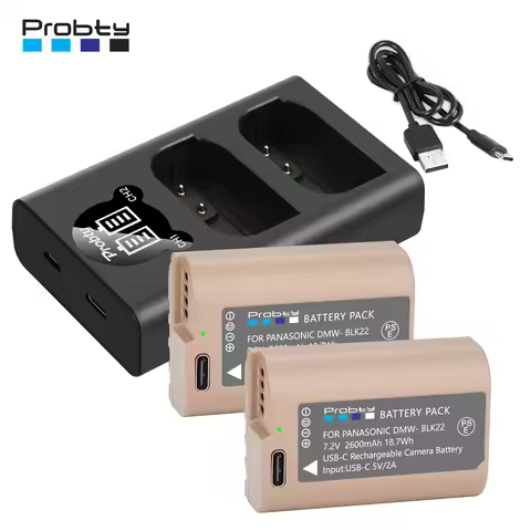 DMW-BLK22 DMW-BLF19 Replacement Battery / Charger For Panasonic Lumix DC-S5 DC-S5 II DC-S5 IIX GH5 I