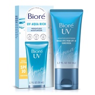 Biore UV Aqua Rich SPF 30 PA+++ Daily Moisturizer Sunscreen for Face, For Sensitive Skin, Oil Free, 