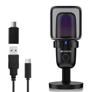 Retekess TG201มโครโฟนสำหรับเล่นเกม ไมโครโฟนคอนเดนเซอร์ตัดเสียงรบกวนพร้อมปุ่มปิดเสียง เข้ากันได้กับ P