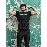 Ready Stock GYMSHARK Apollo Classic Men Sports Casual Printed Round Neck Letter Fitness Short-Sleeved T-Shirt