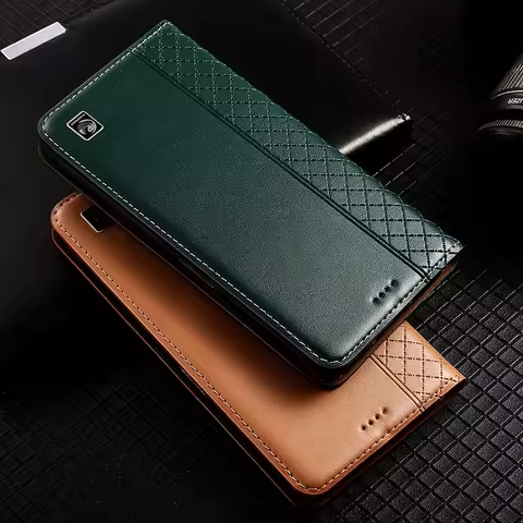 Business Genuine Leather Flip Cover Case With Card Slot For Sony Xperia 1 5 10 20 II Plus Lite Xperi