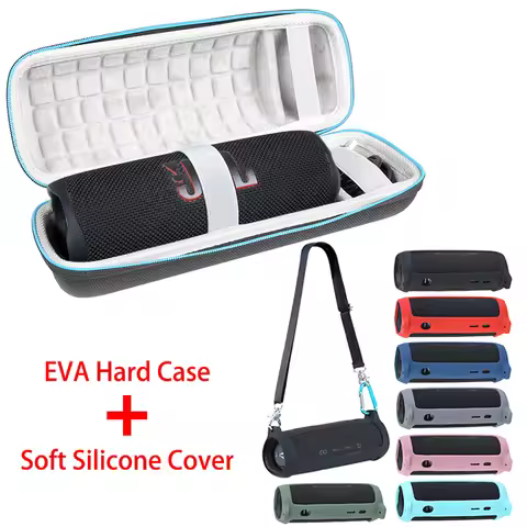 ZOPRORE Hard EVA Outdoor Travel Bags Carry Storage Box + Soft Silicone Case For JBL Flip 6 Bluetooth