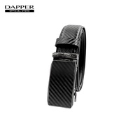 DAPPER เข็มขัดหนังแท้ ปรับสายได้ Carbon Fiber Ratchet Belt สีดำ