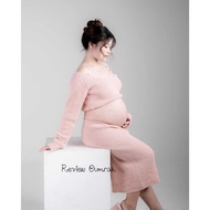 (STUDIO 2 Pieces) Set Of Shirt + Skirt Knitted Silk Fabric P054