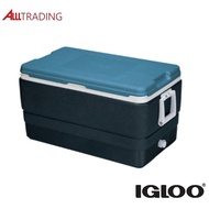 Igloo MaxCold 70 Camping , 70Qts(66 Litres)  Ice Cooler Box-Jet Carbon/Ice Blue/White