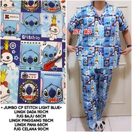JUMBO CP STITCH LIGHT BLUE XXL setelan piyama wanita busui ibu hamil murah katun karakter
