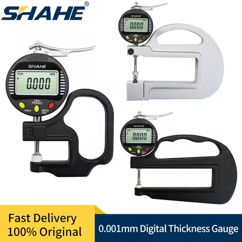 SHAHE 0.001mm 0-12.7mm Leather Thickness Gauge Digital Thickness Gauge Measuring Tools Digital Micro