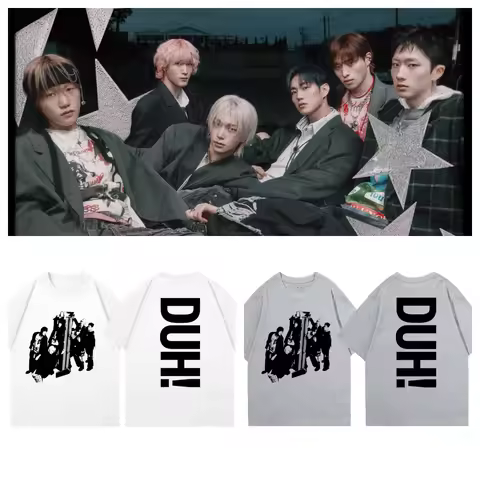 P1Harmony 2025 Album DUH Series Print T-shirt Cotton Short Sleeve Tee Women Men's Clothing Fan's Clo