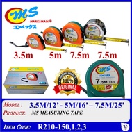 (3pcs) MS MEASURING TAPE TALI TAPE TALI UKUR (R210-150 3.5M, R210-151 5M, R210-152 7.5M, R210-153 7.