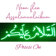 Hiasan dinding Assalamualaikum, dekorasi rumah tulisan assalamualaikum bisa menyala, led neon flex A