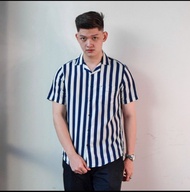 KEMEJA STRIPE PRIA LENGAN PENDEK TERBARU/KEMEJA SALUR SALUR PRIA CASUAL/ KEMEJA LENGAN PENDEK COWOK