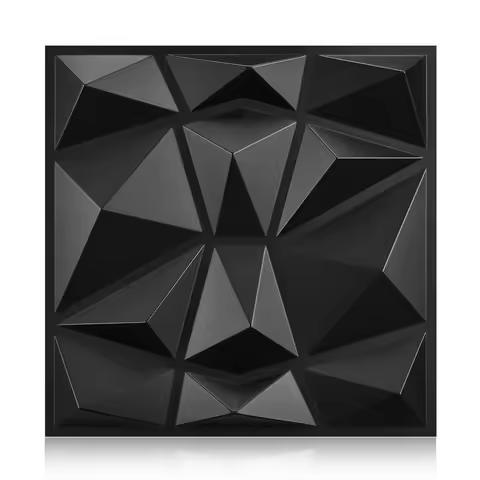 30cm Wall Panel 3D Decorative Decorative Interior Elements Matte Black Ornament PVC Tiles Cladding W
