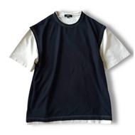 BEAMS HEART/Faux Layer Vest T-shirt Navy