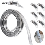 CEASI Hose Clamps, Large 304 Stainless Steel Hose Clamp Strap,  Adjustable Pipe Ducting Hose Clamp P