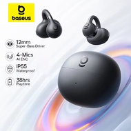 Baseus BC1 Ear Clip Earbuds Open Ear Wireless Earphones Bluetooth 6.0 Clip on Sports Headphones 4-Mi