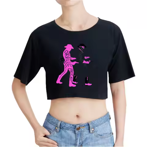 Orville Peck Vintage 90s Crop Top T-Shirt Fashion O-Neck Tops Oversize Tshirt Fashion Women Tee Blus