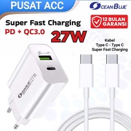 Power Adapter Charger Fast Charging USB Type C OCEANBLUE K59 PD QC27W Multifunction Charging Head