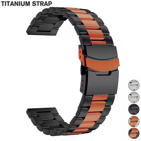 22mm Titanium Strap for Huawei Watch 5 GT5 Pro 4 GT4 GT3 3Pro 46mm Active 2 Luxury Band for Galaxy W