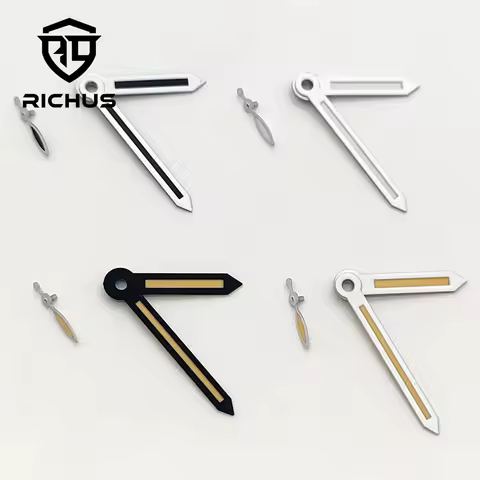 RICHUS 6497 Watch Hands Black White Watch Hands Green Luminous Fit ETA6497 6498 ST3600 3620 Movement