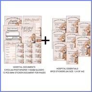 ∈ ◨ BABY HOSPITAL DOCUMENTS AND ESSENTIAL SET WITH BIRTH CERTIFICATE CHEAT SHEET