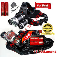 SENTER KEPALA SUPER TERANG TERBAIK JARAK JAUH SENTER LED TERBAIK FULL SET CHARGER DAN BATERAI TAHAN