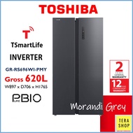 Toshiba RS696WI Inverter 620L Side by Side Fridge Refrigerator Peti Sejuk