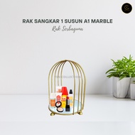 Yen 1-Tier Cage Rack A1 Marble Base Dowry Rack Multipurpose Stacking Rack