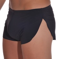 Men's ice silk Apollo casual home sleeping shorts, split open breathable sexy sleeping underwear