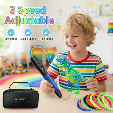 New 3D Printing Pen 3 Speed Adjustable 3D Pen Kids LCD Screen DIY Drawing Pens PLA Filament Children
