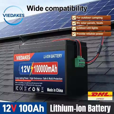 12v lifepo4 battery 100000mAh Rechargeable Lithium ion Battery for Solar RV Camping Emergency Supply