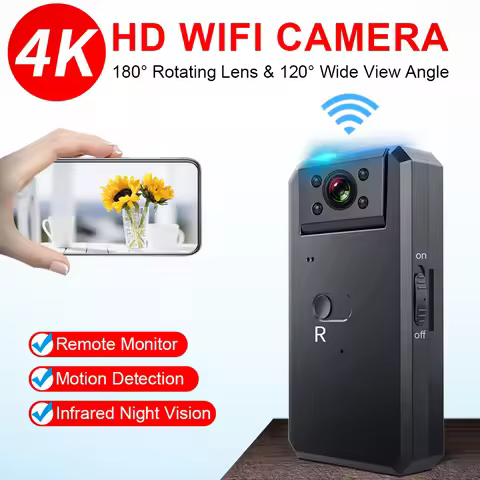 WD6-C Mini Camera HD 4k Motion Detection Wifi 180 Degree Wide Angle Night Vision Micro Camera Baby S