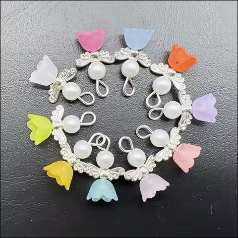 20Pcs Mixed Morning Glory Angel Acrylic Plastic Charms Pendants 14x19mm