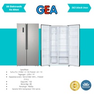 KULKAS GEA SIDE BY SIDE G2D 563 INOX G2D-563 G2D563 Free Ongkir BOGOR