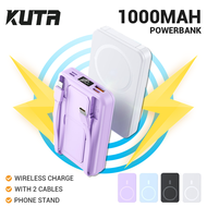 KUTA 10000mAh Powerbank Wireless Magnetic Powerbank 22.5W Fast Charging With 2 Cables Built-in bracket Portable Mini Power Bank
