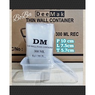 1 Dus Thinwall DM 300ML Container kotak Persegi limited