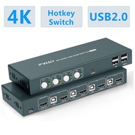 Dual monitor HDMI KVM Switch 4 port B HDMI KVM Switch 4K 60Hz KVM HDMI 2.0 Switch Switcher for PC monitor moe keyboard s