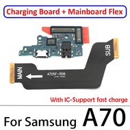 USB ชาร์จพอร์ตบอร์ดเชื่อมต่อ + เมนบอร์ด Flex สำหรับ Samsung A10 A20 A30 A40 A50 A70 A80 A10S A20S A5